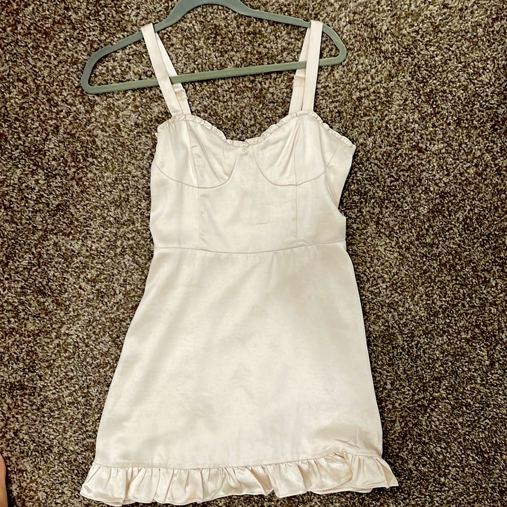 Audrey2 satin Pearl white dress in small size